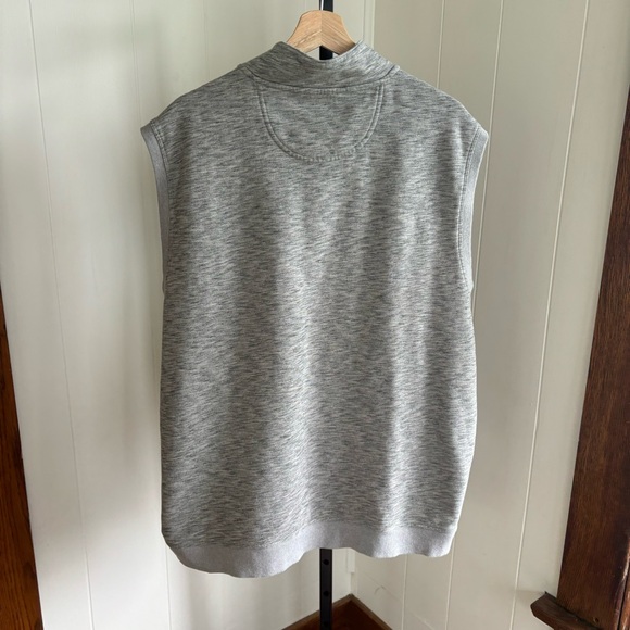 Duluth Trading Relaxed Fit Gray Mock Neck 1/4 Zip Loophole Sweater Vest Mens XL - Picture 6 of 6